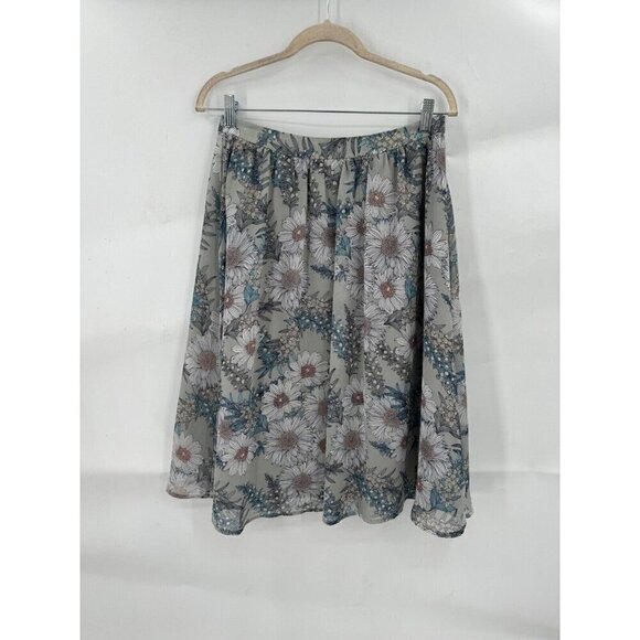 ASTR Nordstrom Floral Midi Skirt Women Medium Lined Spring Summer Beach - Picture 1 of 8